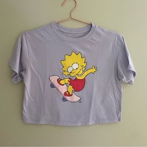 The Simpsons Lisa Simpson skateboarding crop top